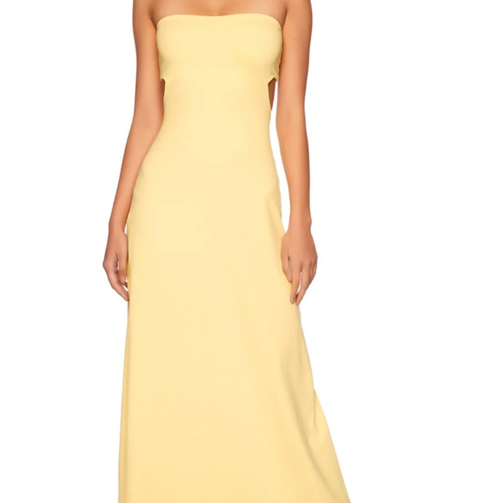Susana Monaco tube open back maxi dress lemon zest XS